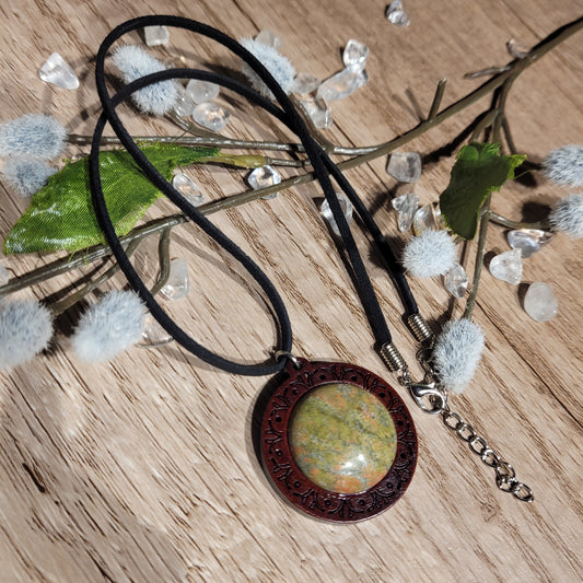 Unakite Wood Necklace