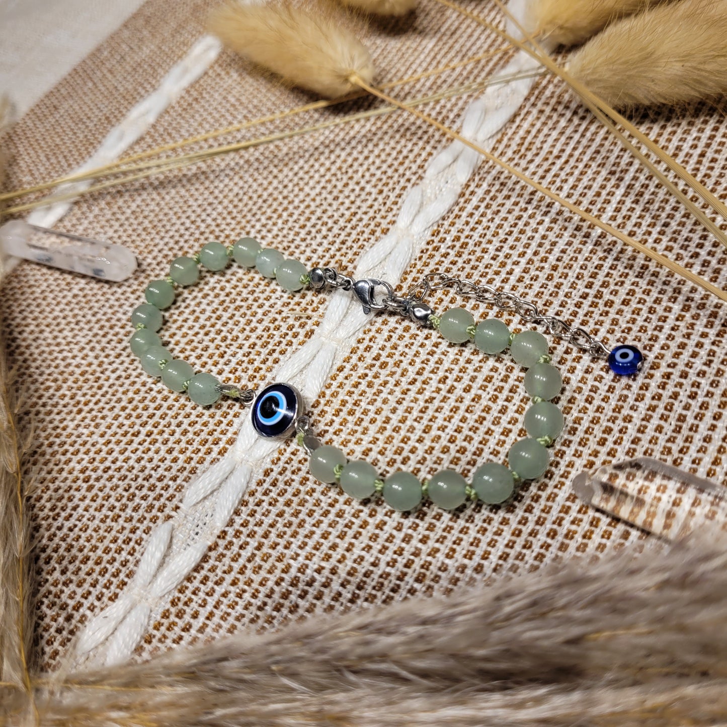 Green Aventurine Evil Eye Anklet