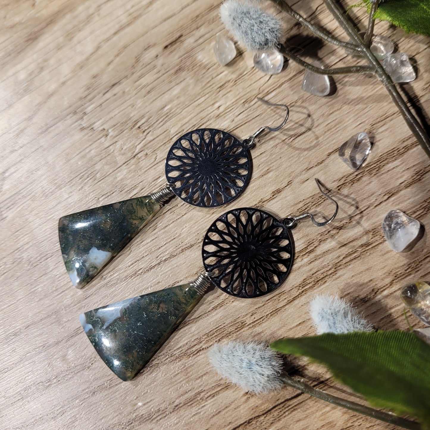 Moss Agate Earrings