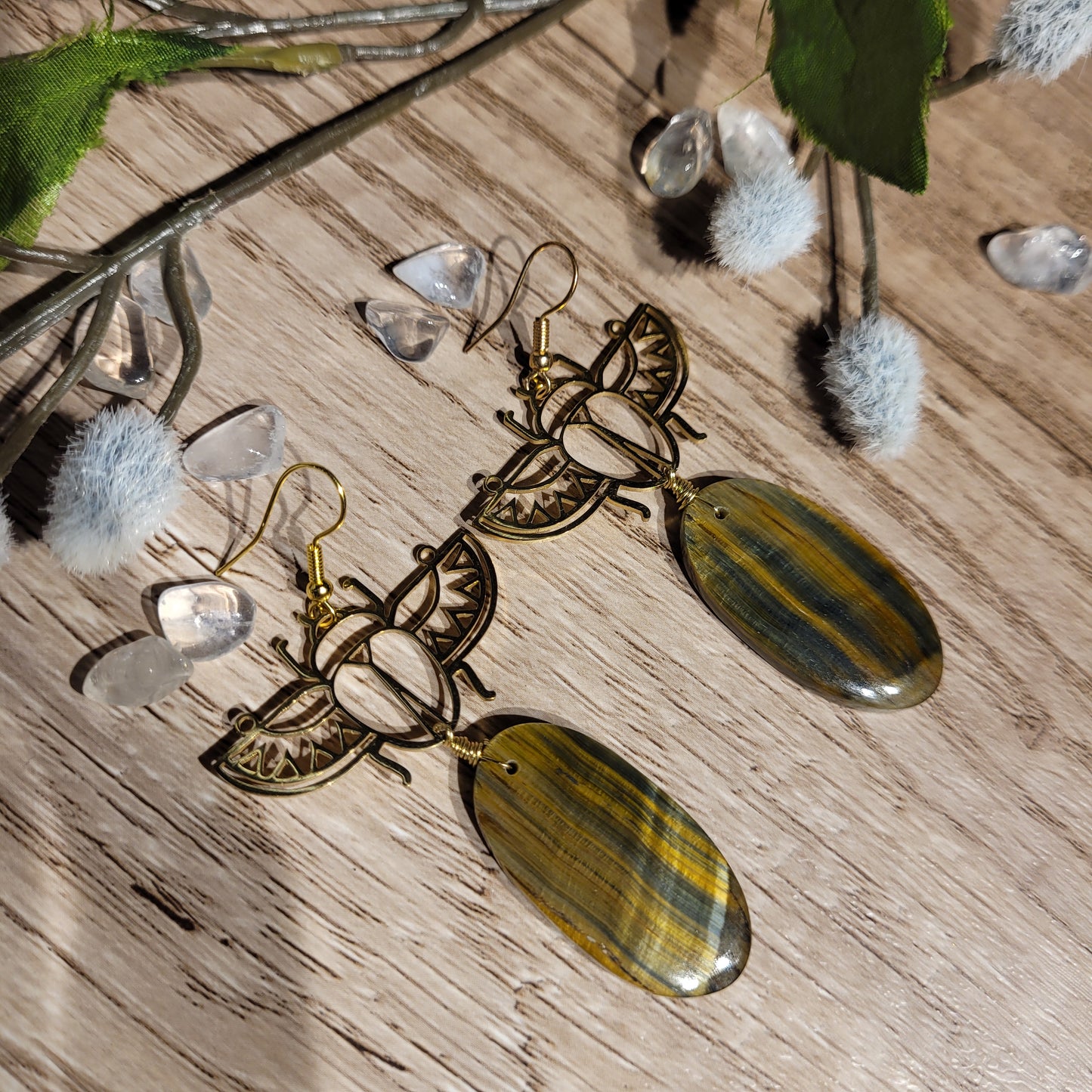 Tigers Eye Earrings