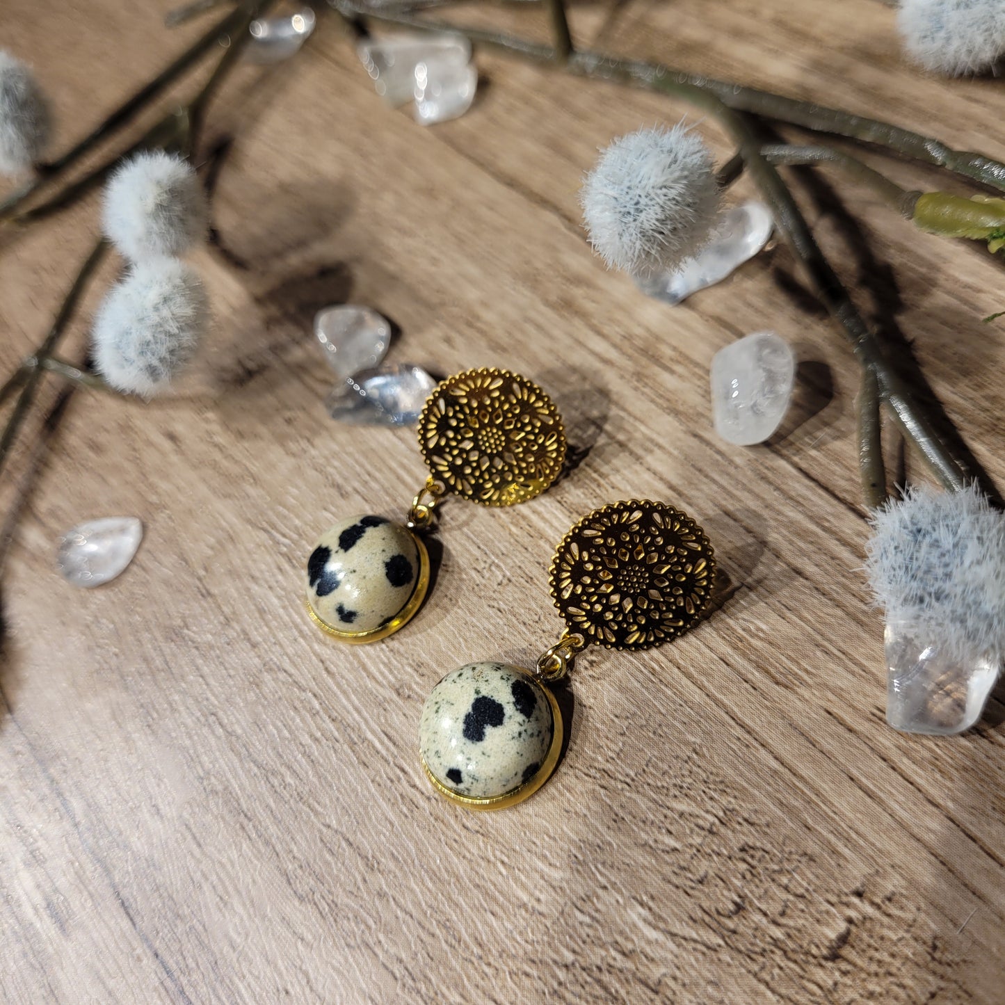 Dalmatian Jasper Earrings