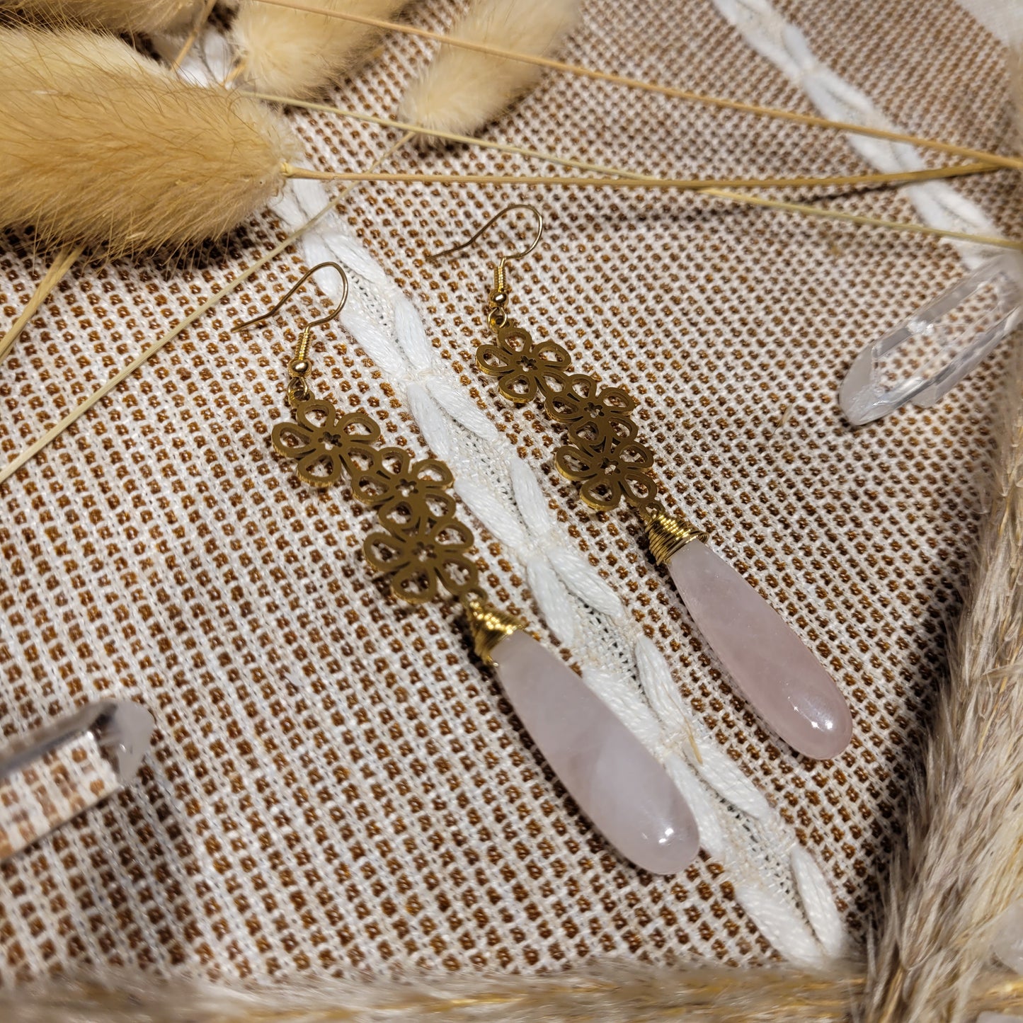 Rose Quartz Earrings