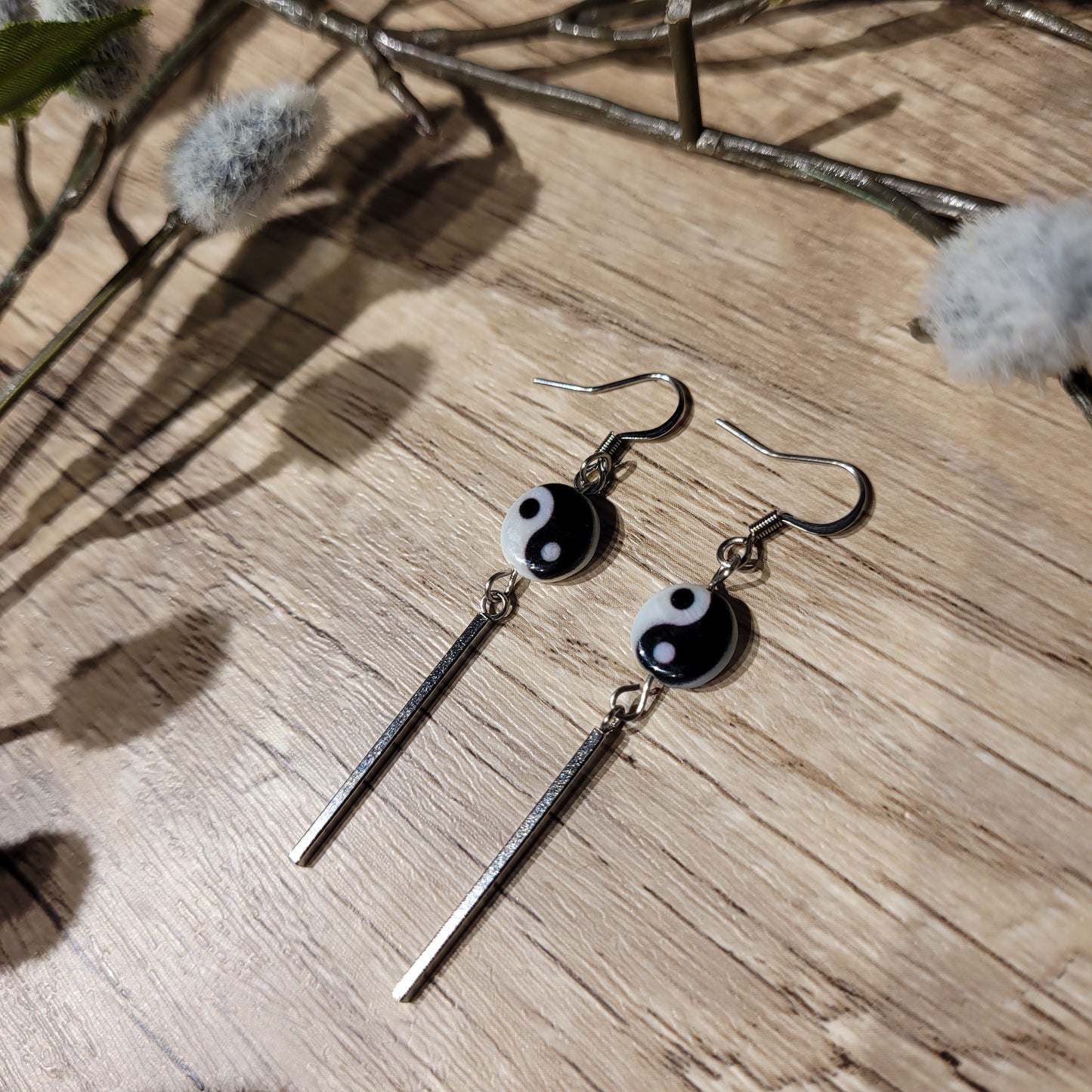 Ying Yang Shell Earrings