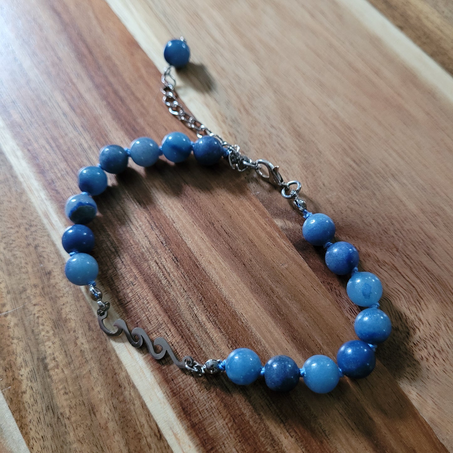 Blue Aventurine Wave Anklet