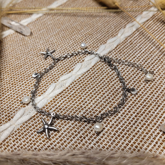 Pearl Starfish Clam Anklet