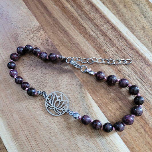 Garnet Lotus Anklet