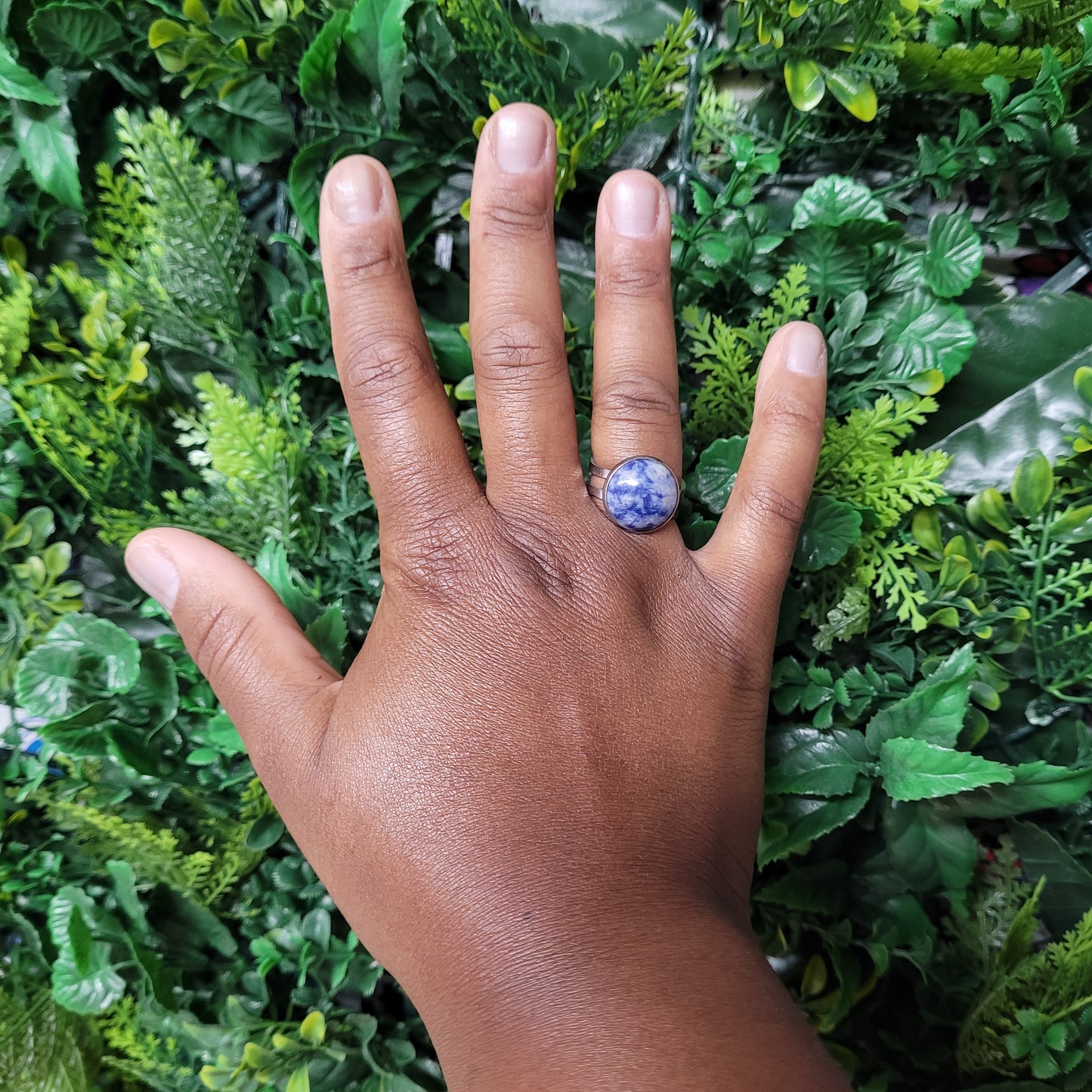 Blue Dot Jasper Ring