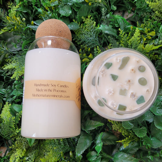 Cactus Flower and Jade Candle