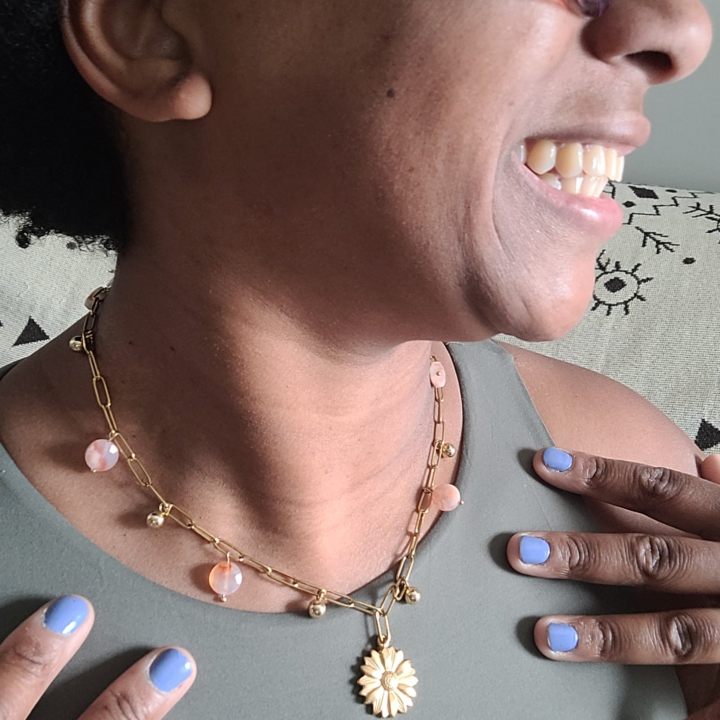 Flower Agate Necklace