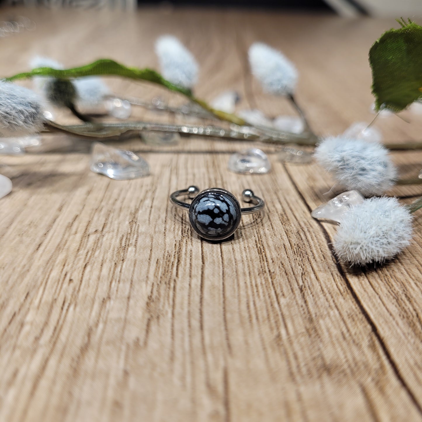 Snowflake Obsidian Ring