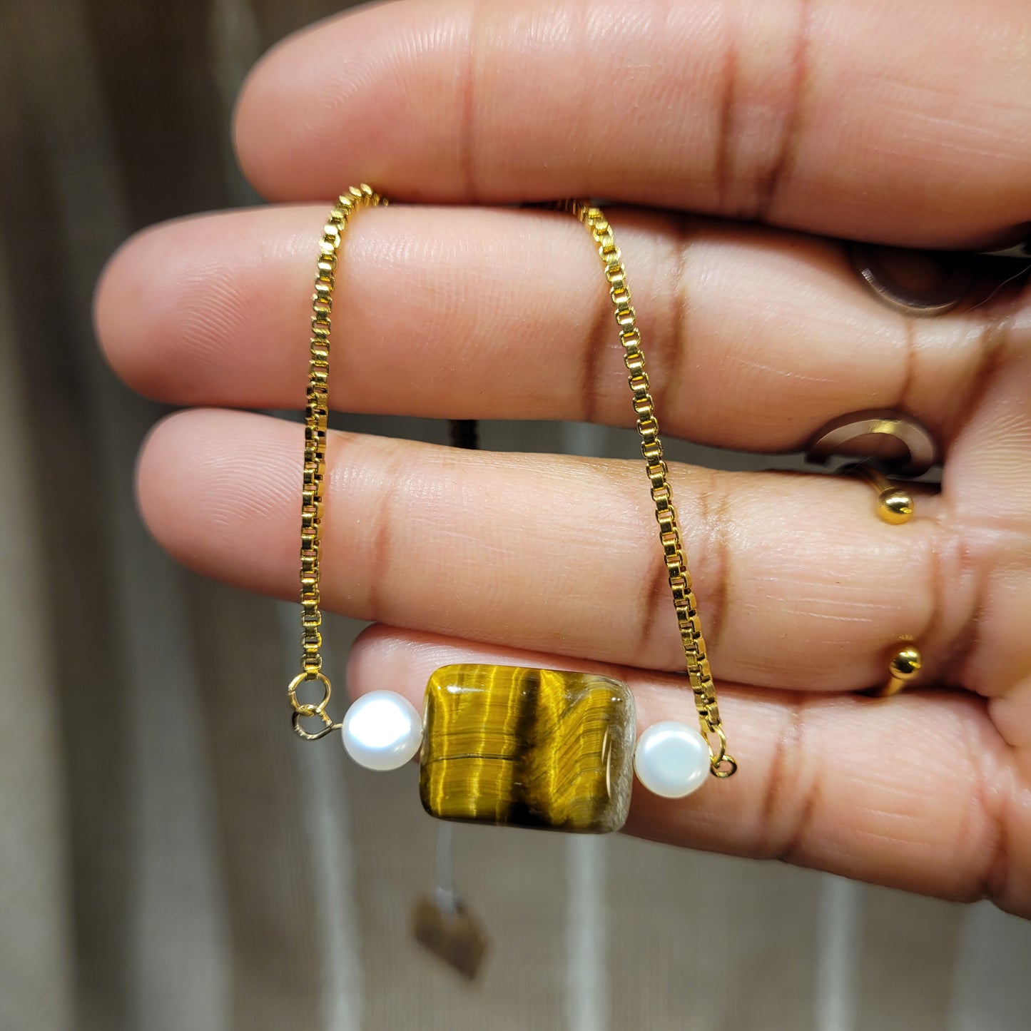 Tigers Eye Pearl Bracelet