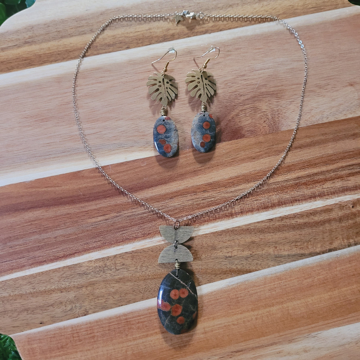 Peanut Obsidian Jewelry Set