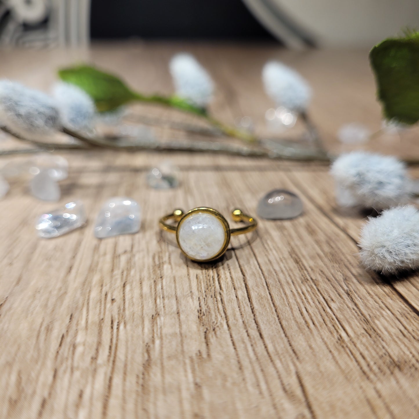 Rainbow Moonstone Ring