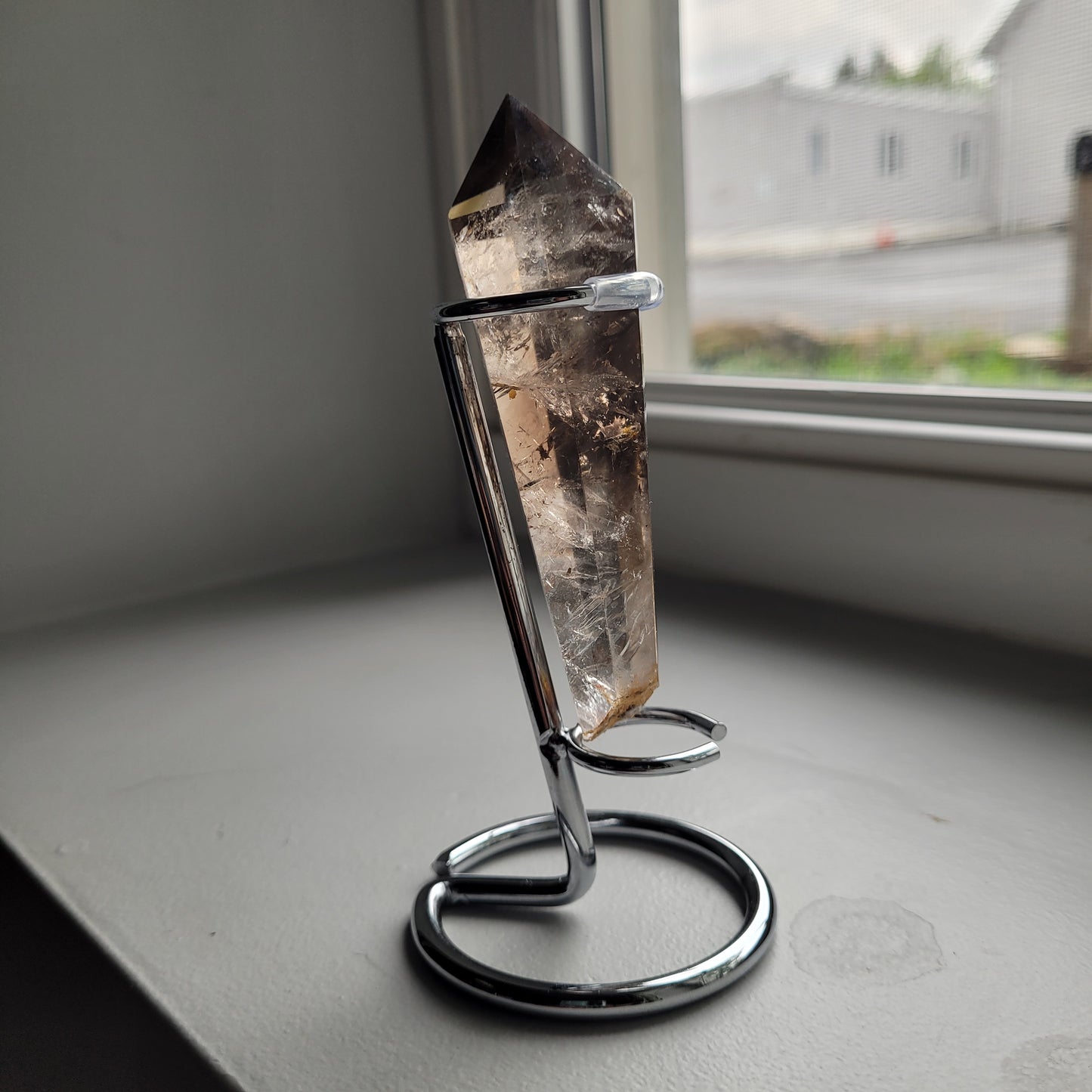Smoky Quartz Scepter with Stand