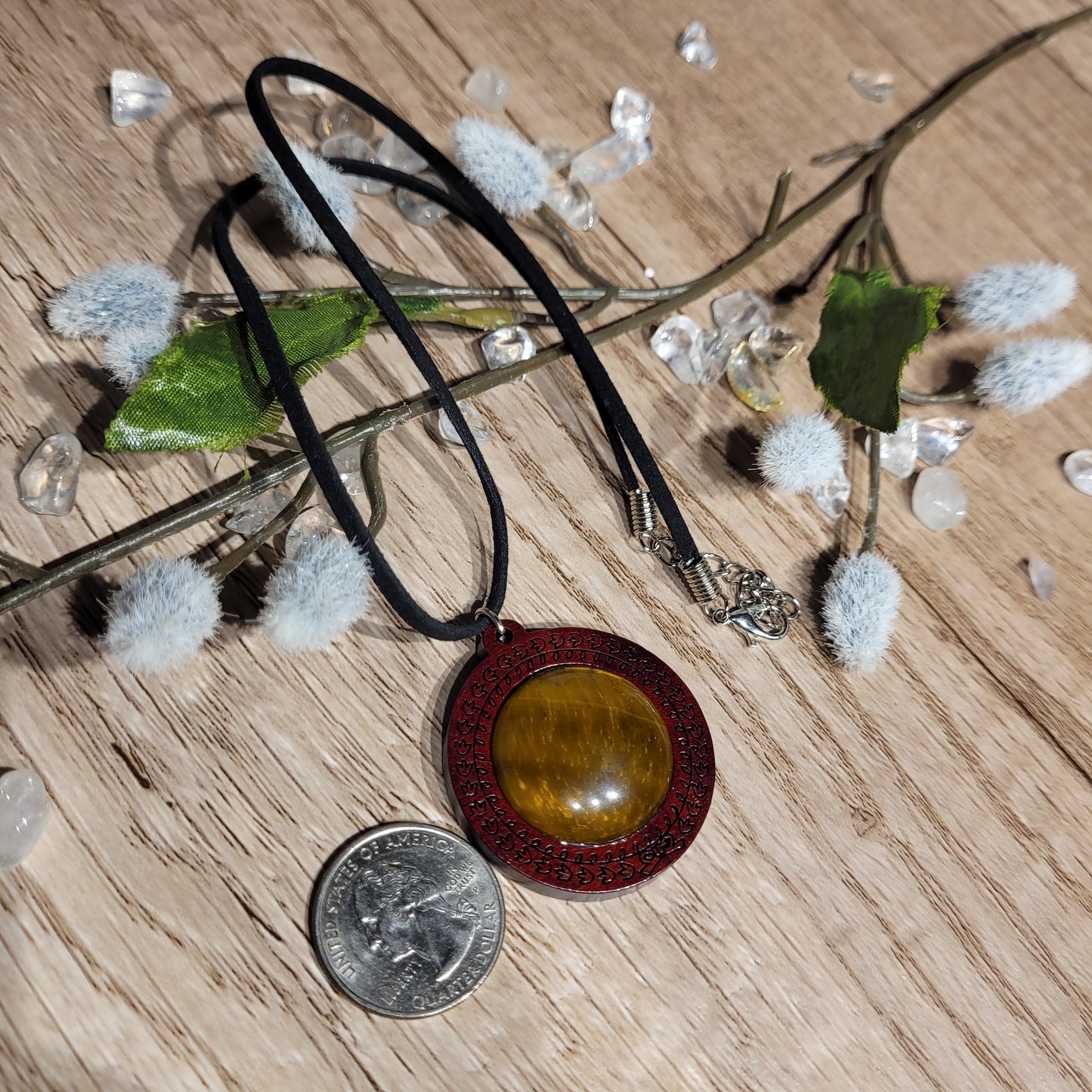 Tigers Eye Wood Necklace