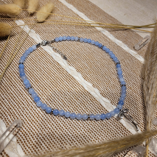 Aquamarine Bow Necklace