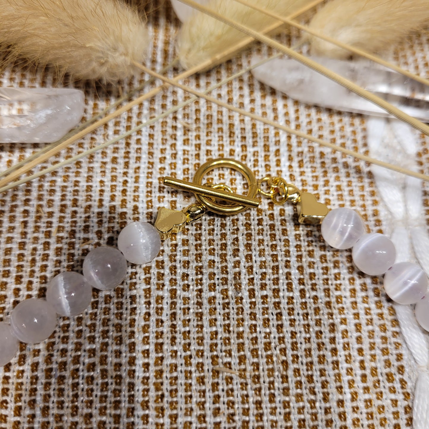 Satin Spar Selenite Love Necklace