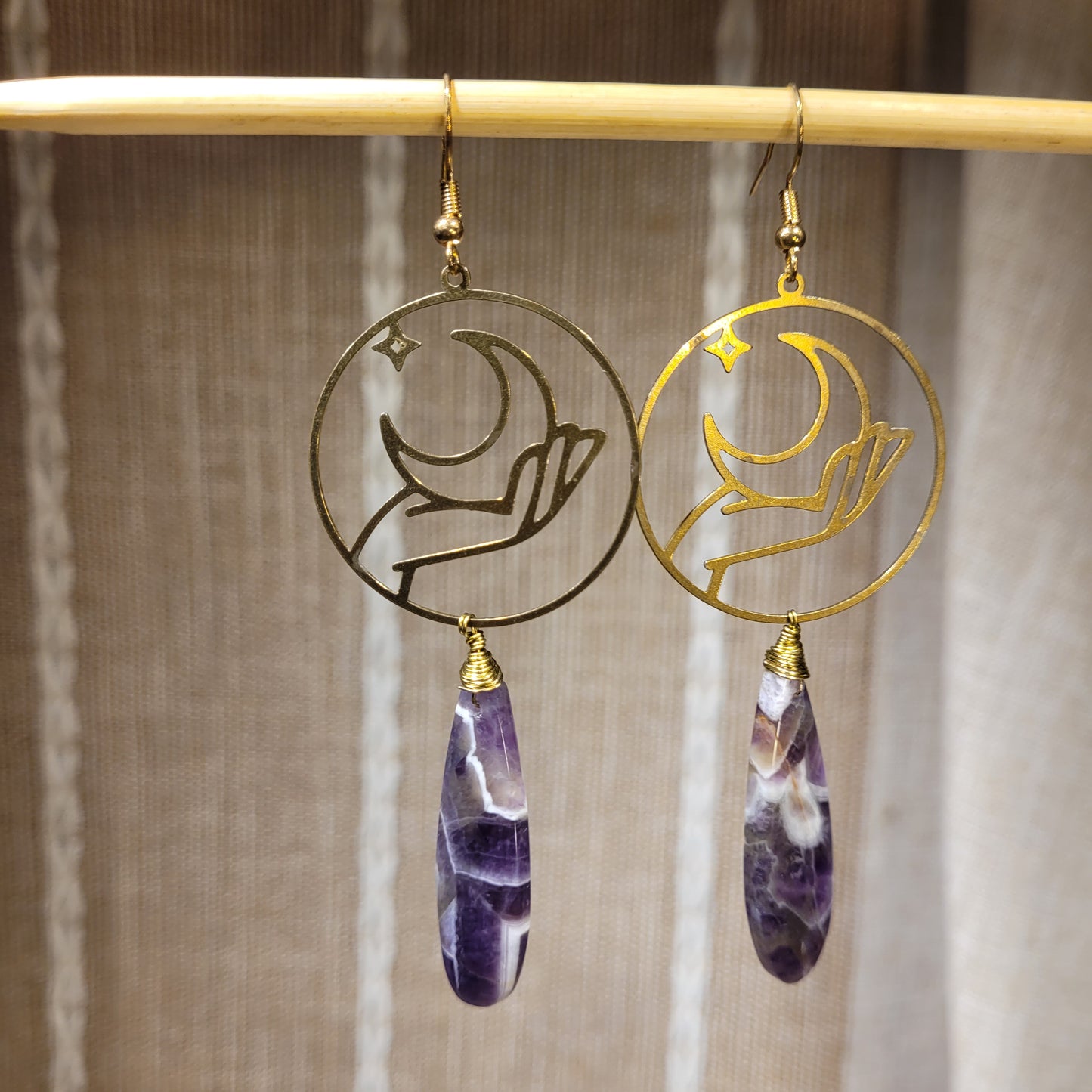 Chevron Amethyst Earrings