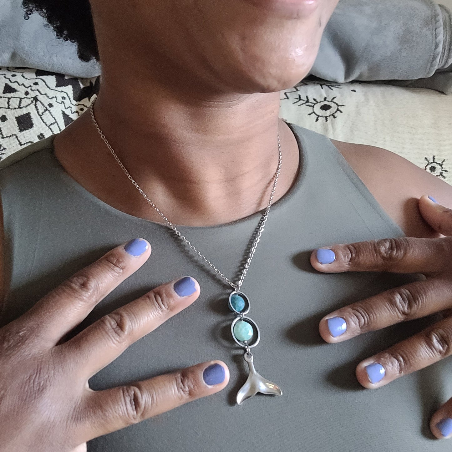 Blue Apatite Amazonite Necklace