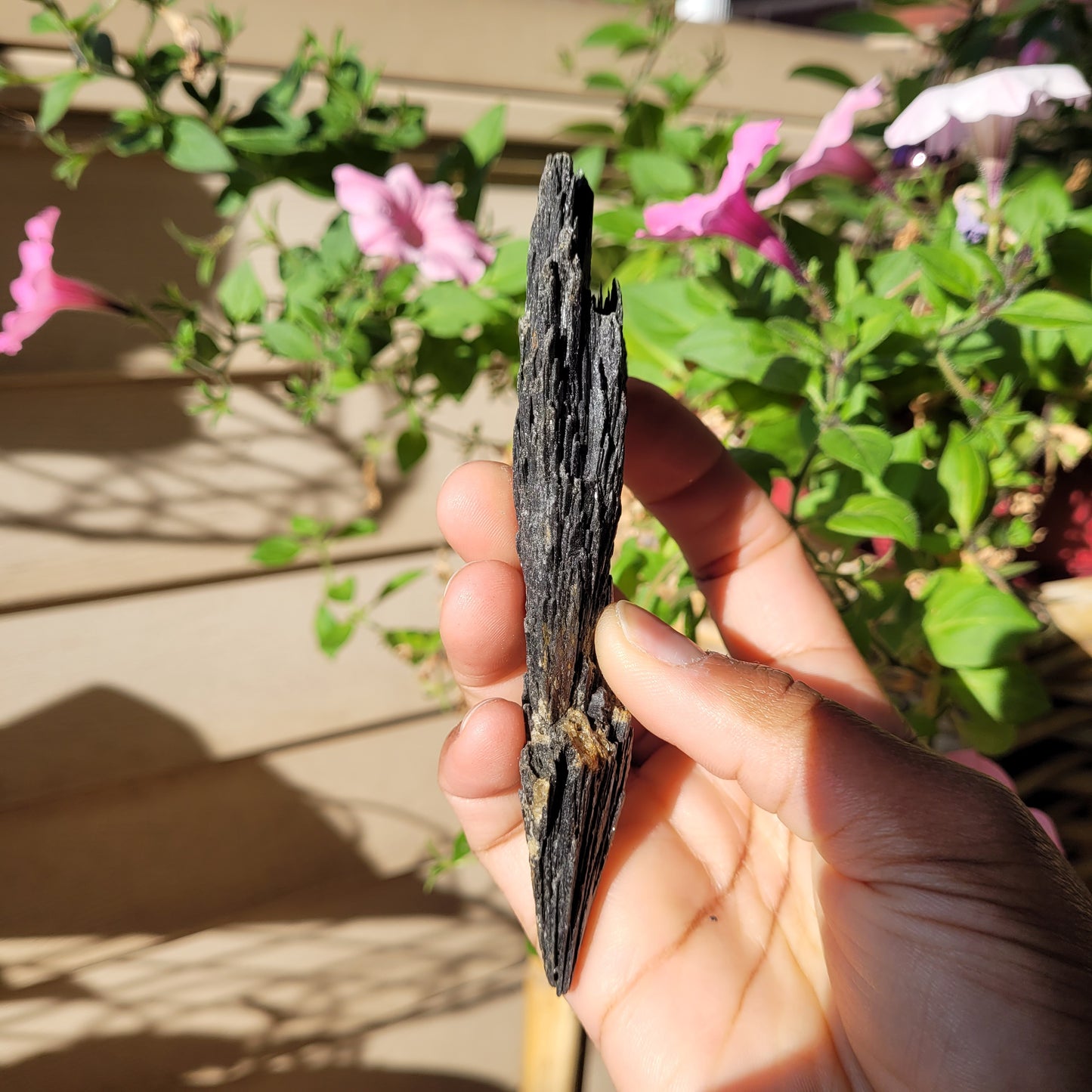 Black Kyanite Crystal Fan