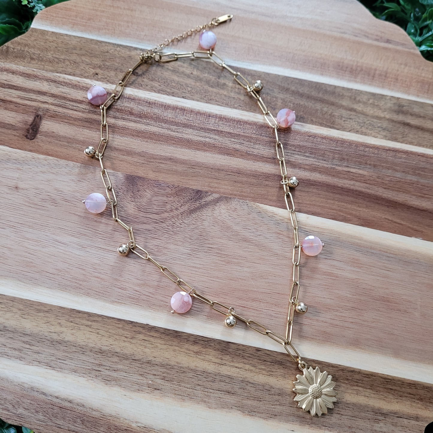 Flower Agate Necklace