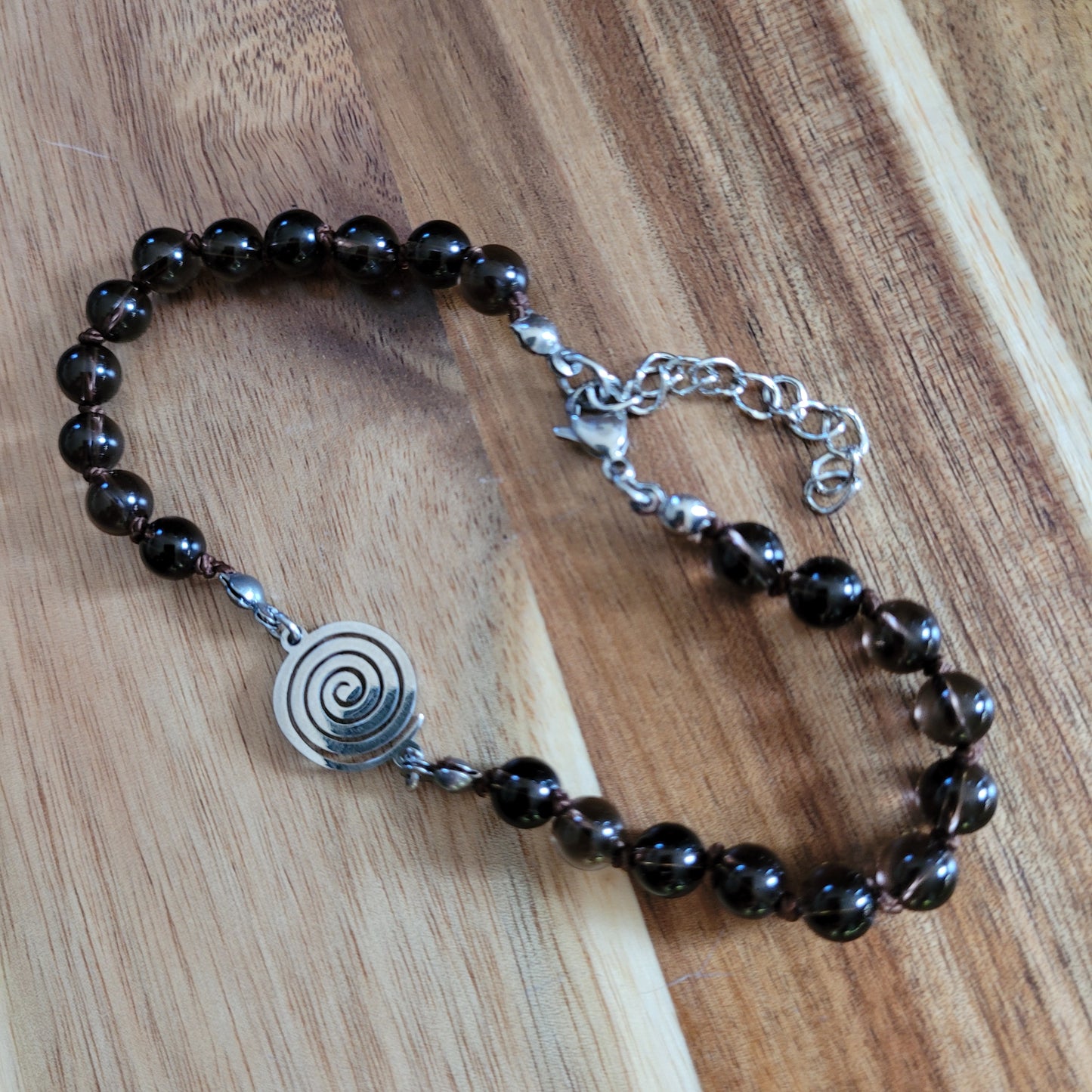 Smoky Quartz Swirl Anklet