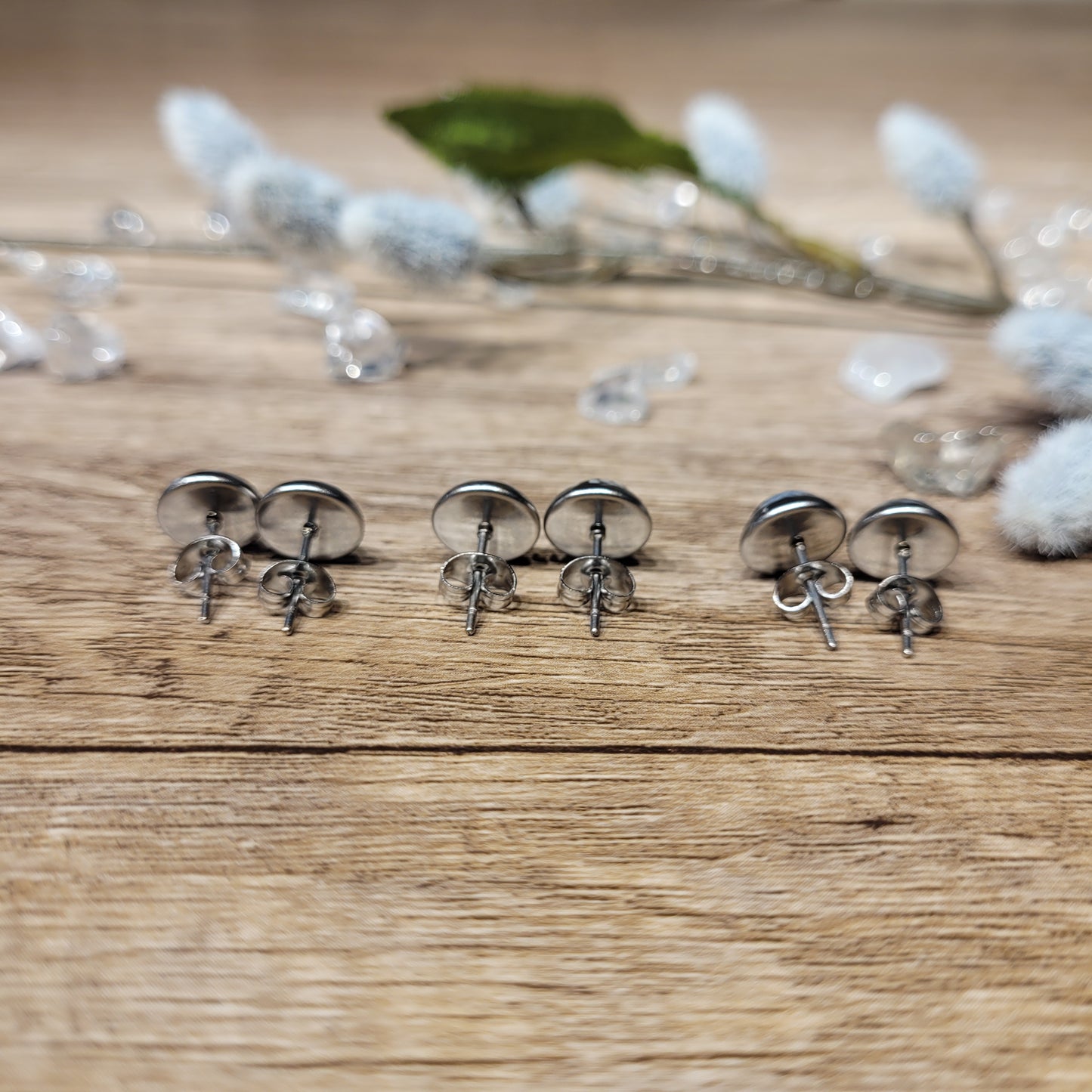 Snowflake Obsidian Stud Earrings