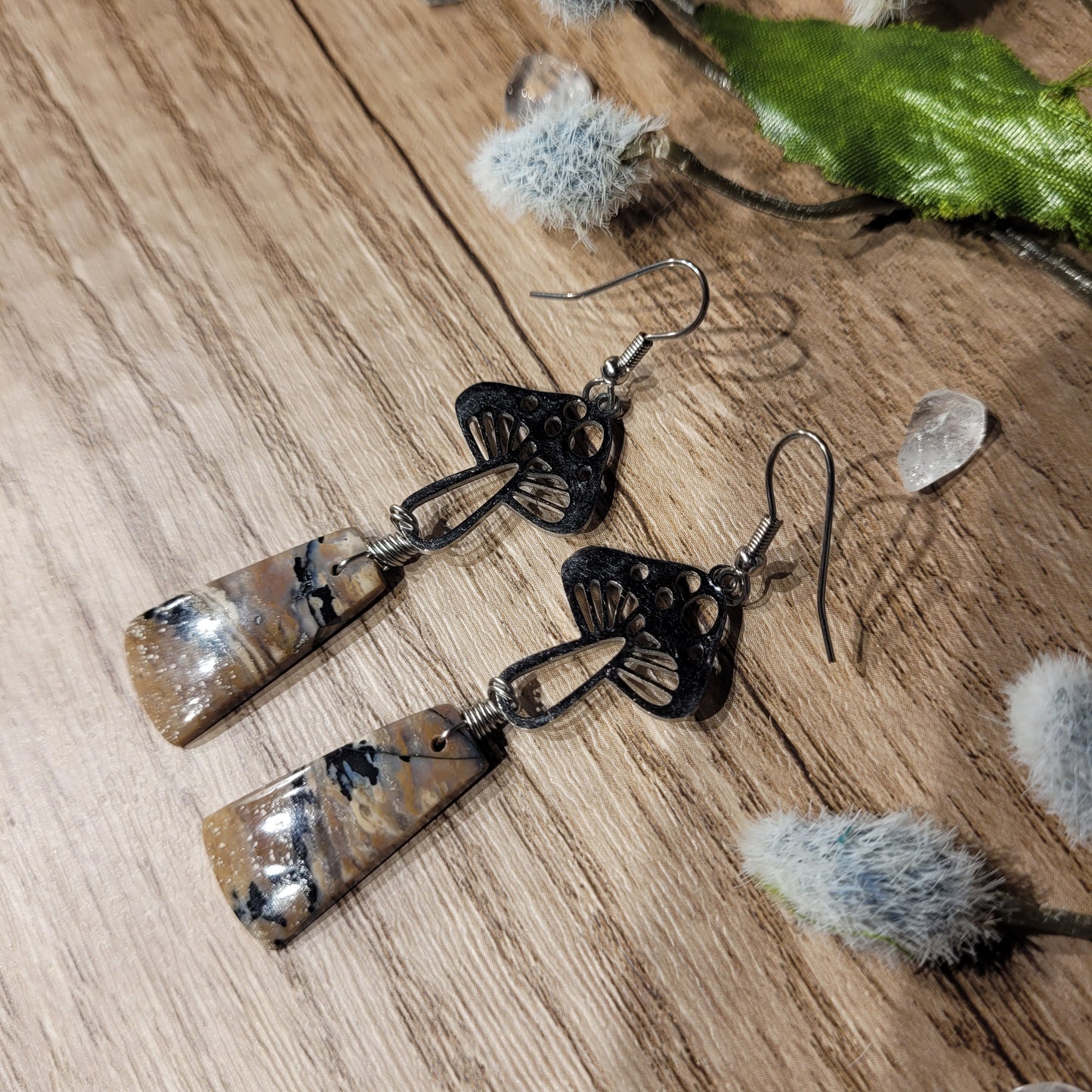 Honey Dendrite Earrings