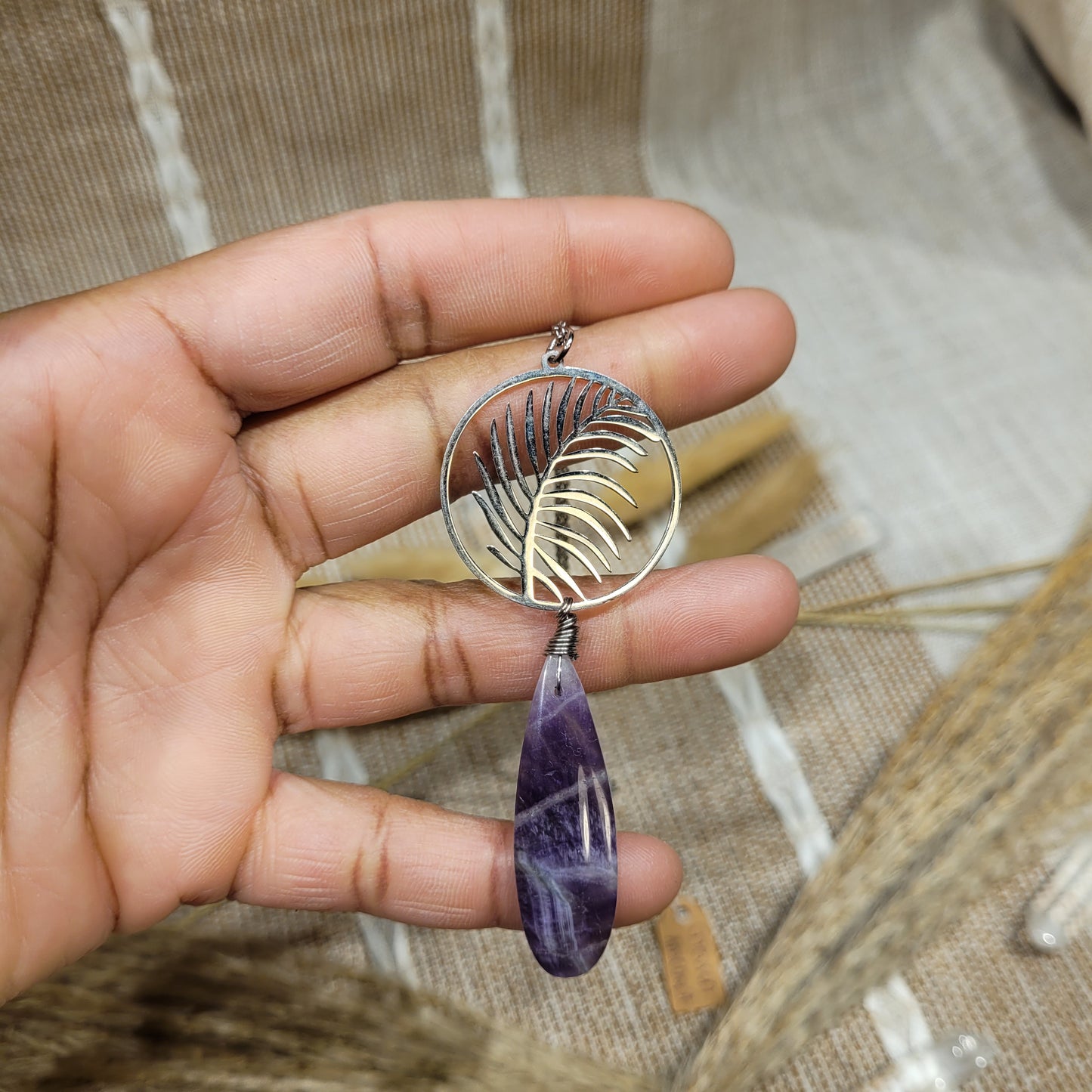 Chevron Amethyst Necklace