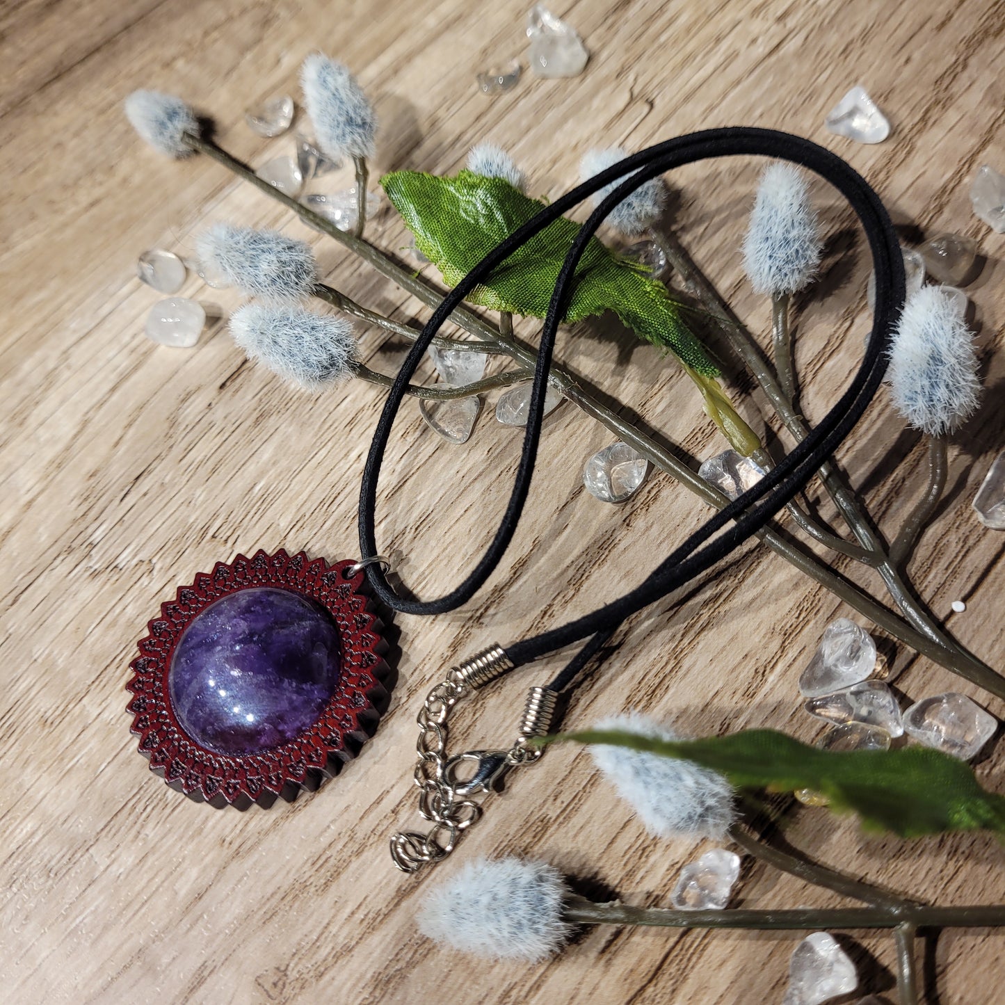 Amethyst Wood Necklace