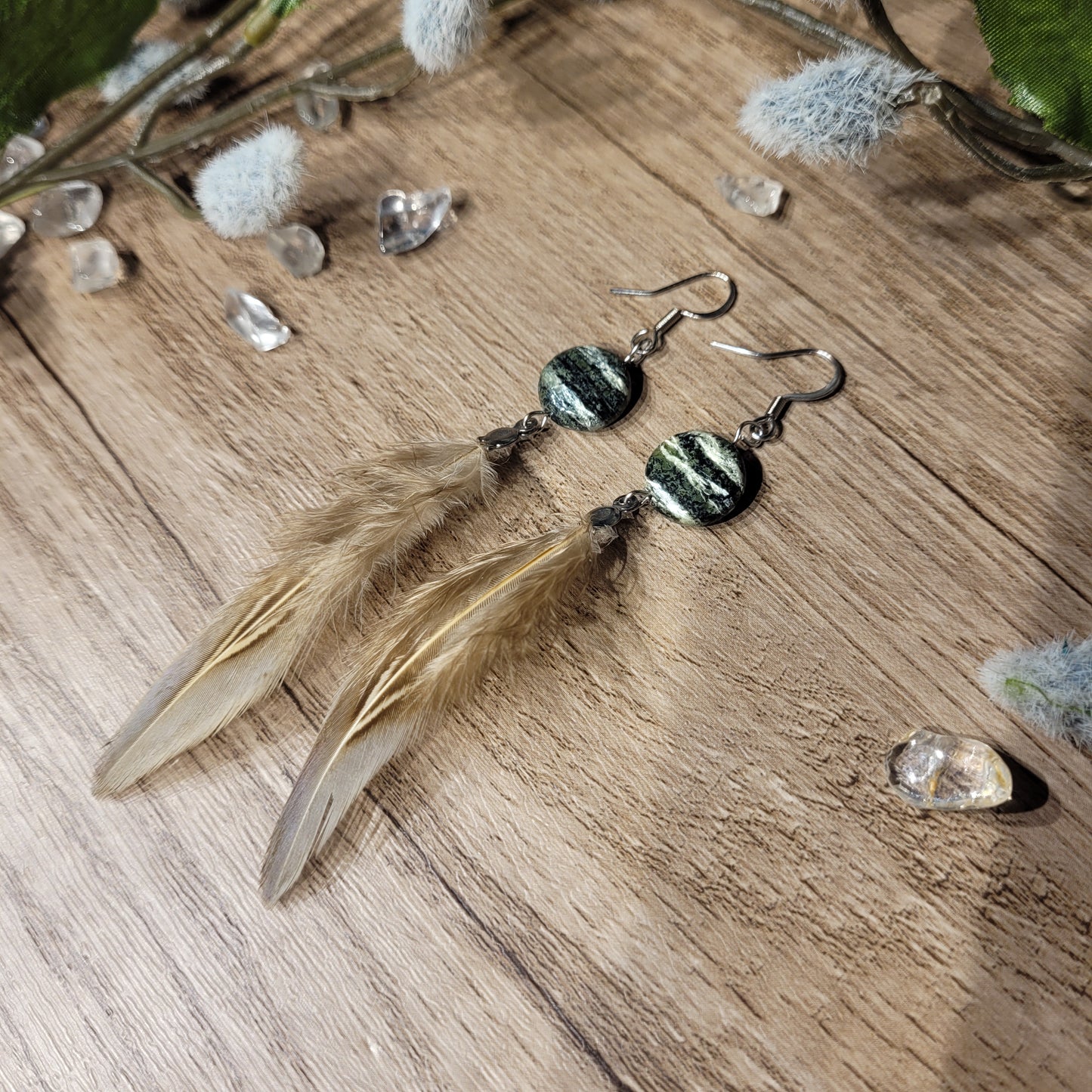 Chrysotile Feather Earrings