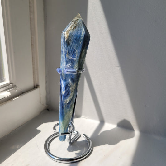 Blue Kyanite Scepter with Stand