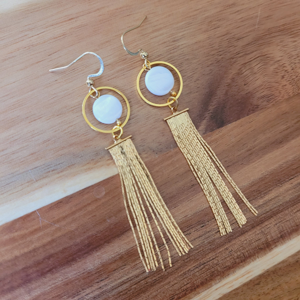 White Mother of Pearl Earrings