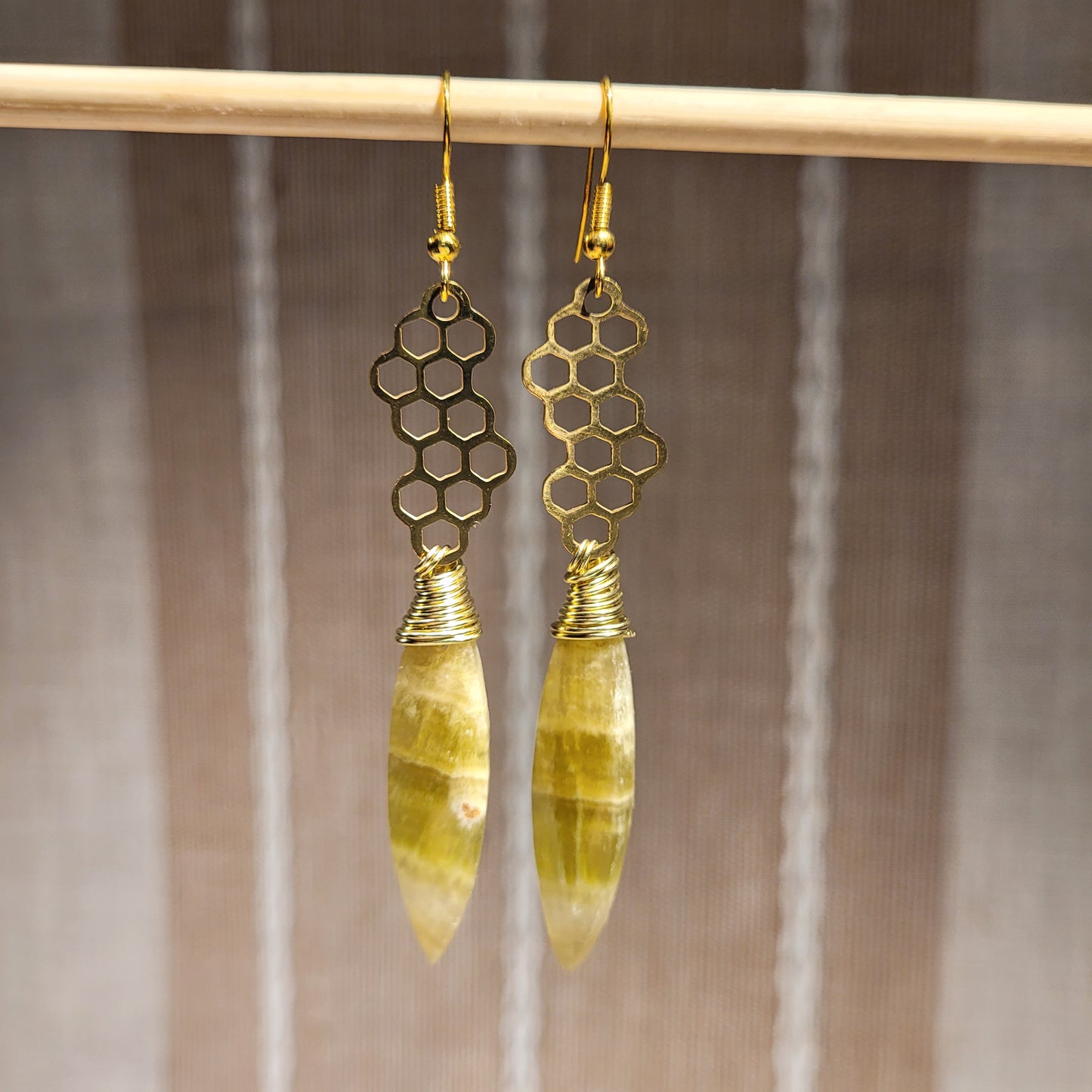 Yellow Fluorite Earrings