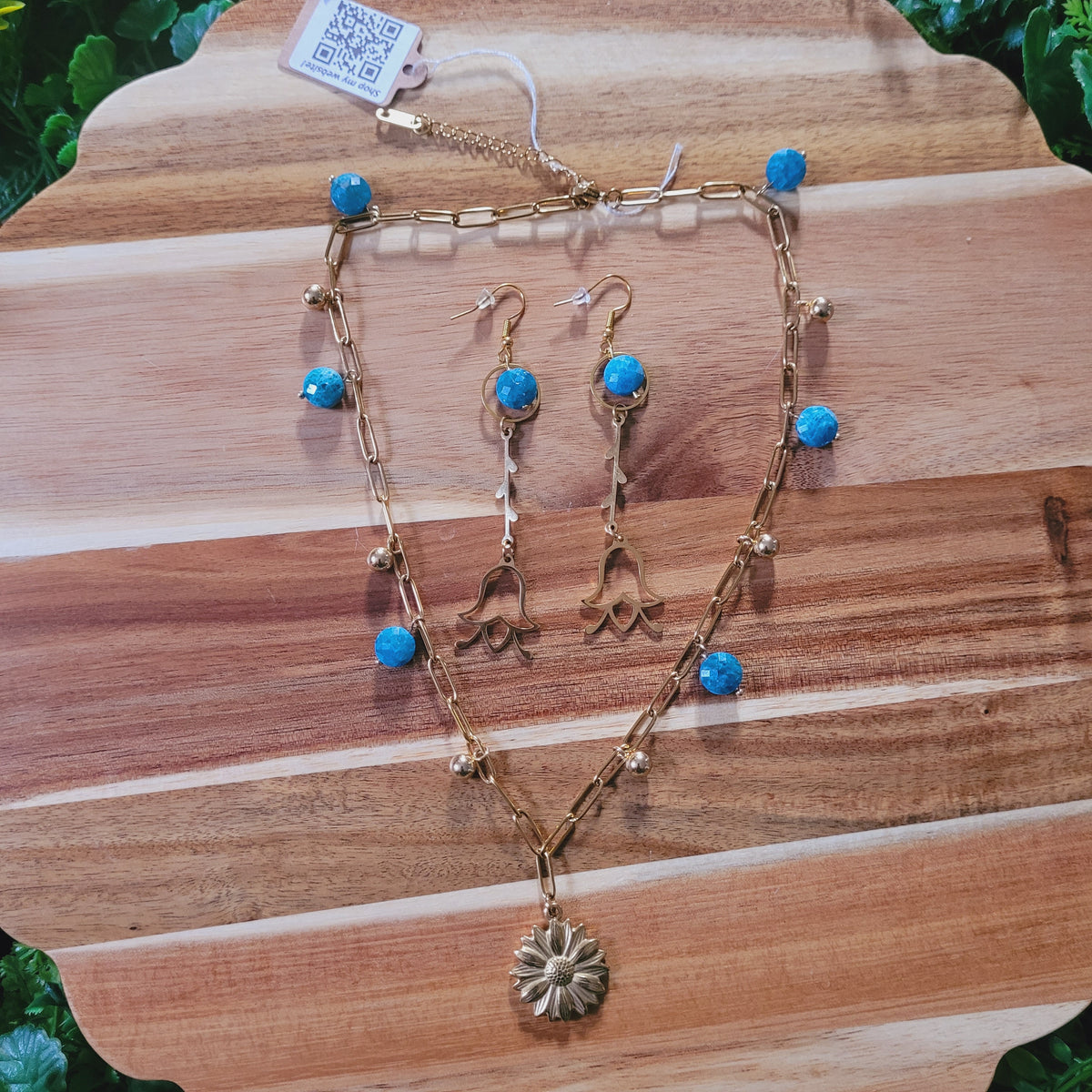 Blue Apatite Jewelry Set