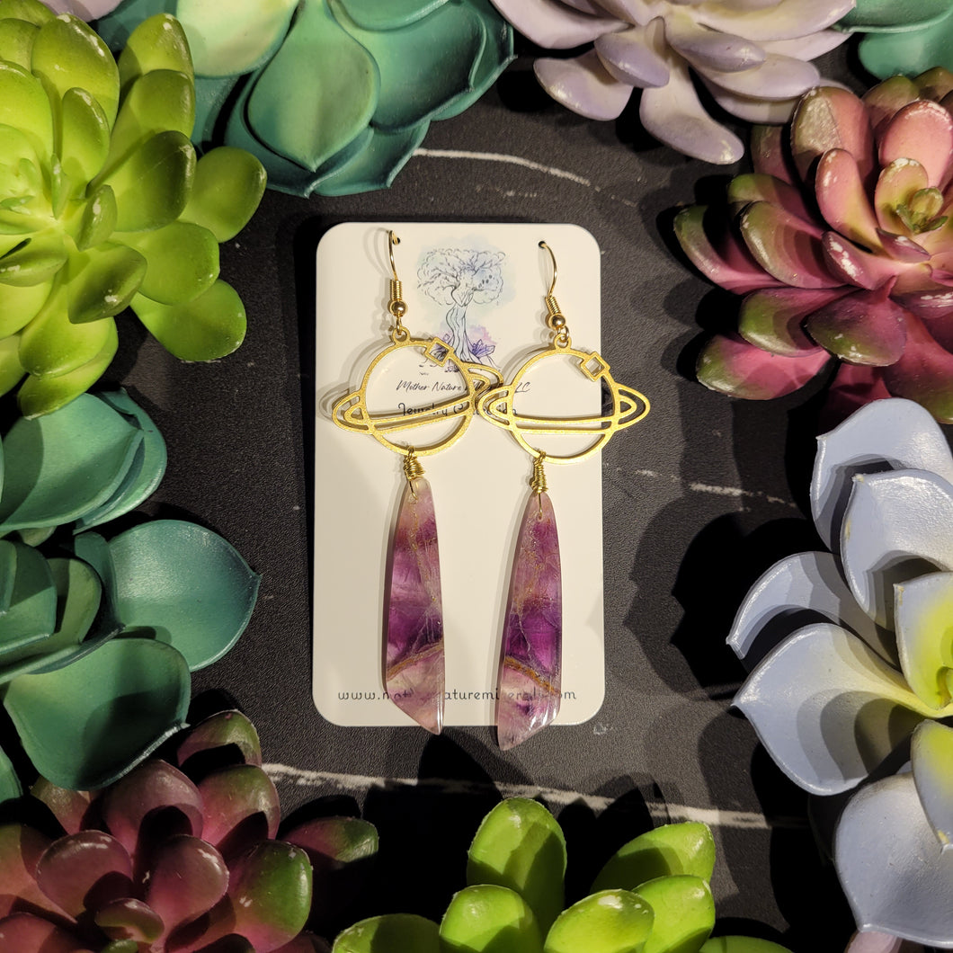 Purple Fluorite Earrings