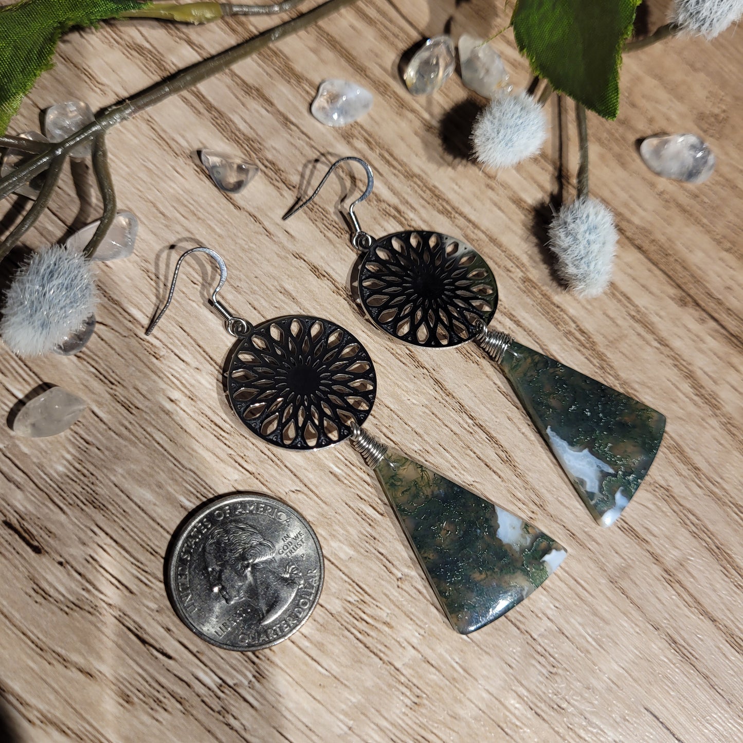 Moss Agate Earrings