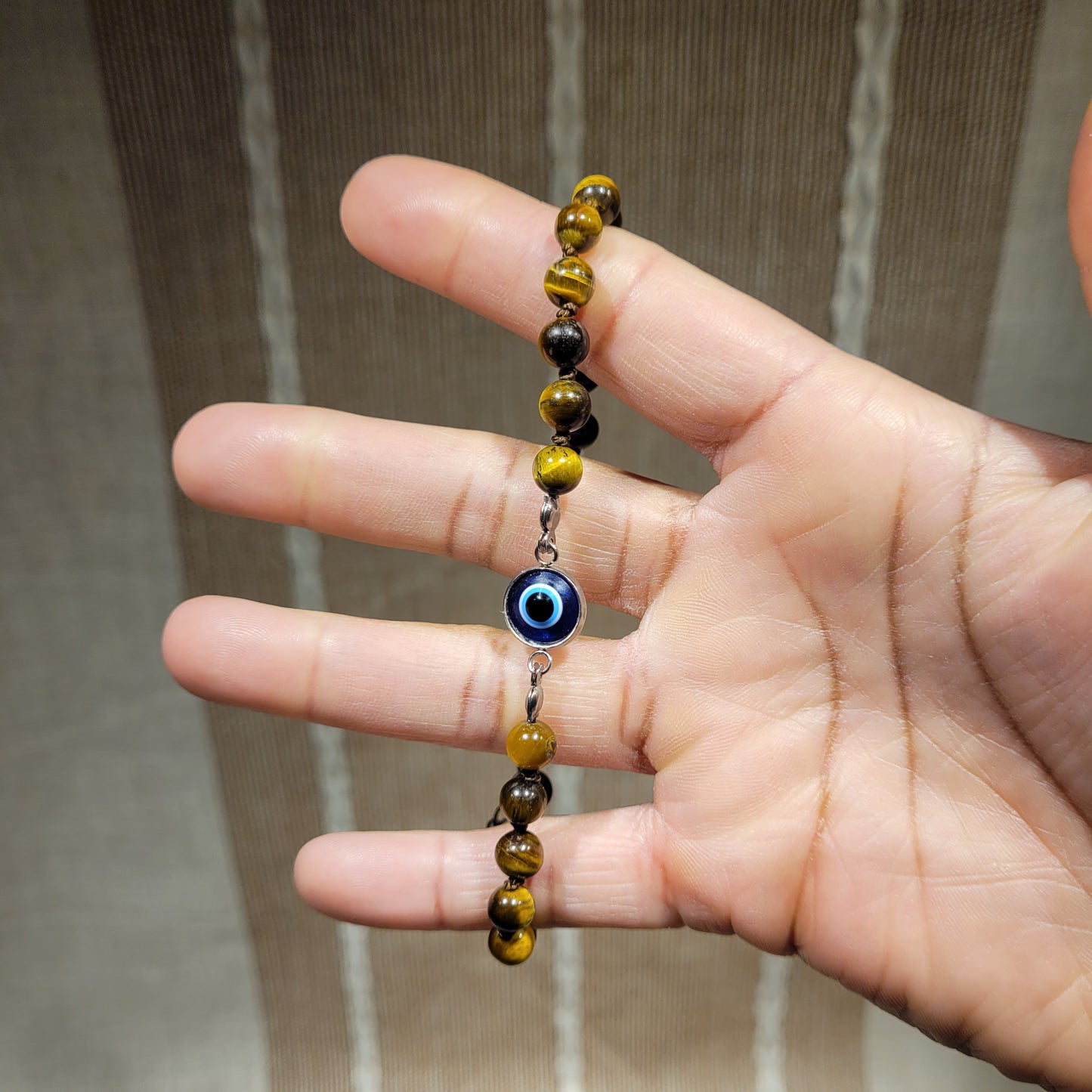 Tigers Eye Evil Eye Anklet
