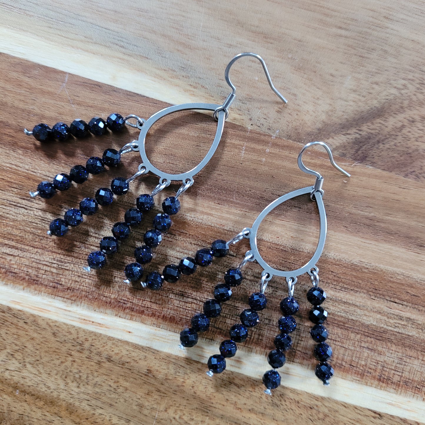 Blue Goldstone Earrings