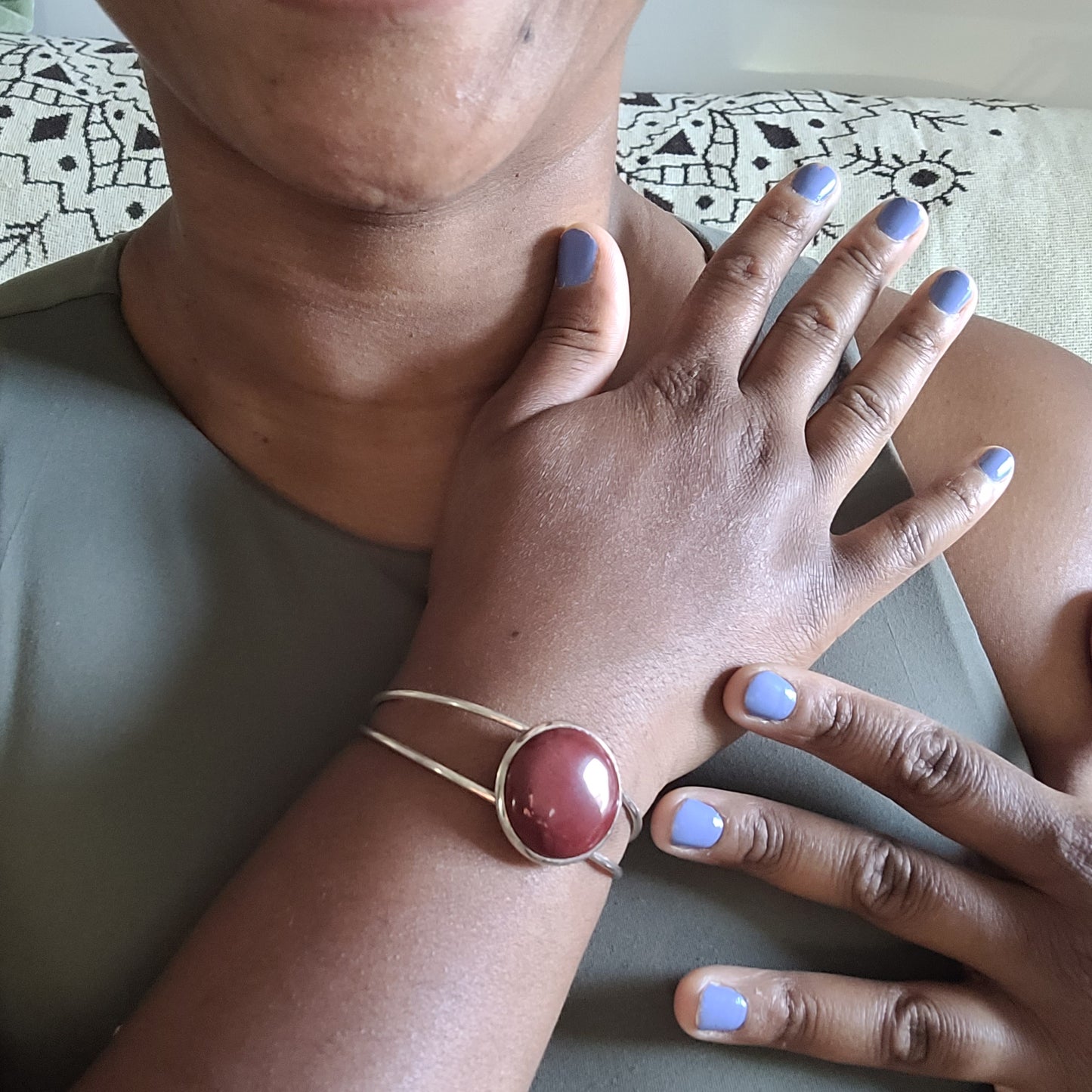 Red Jasper Cuff Bracelet