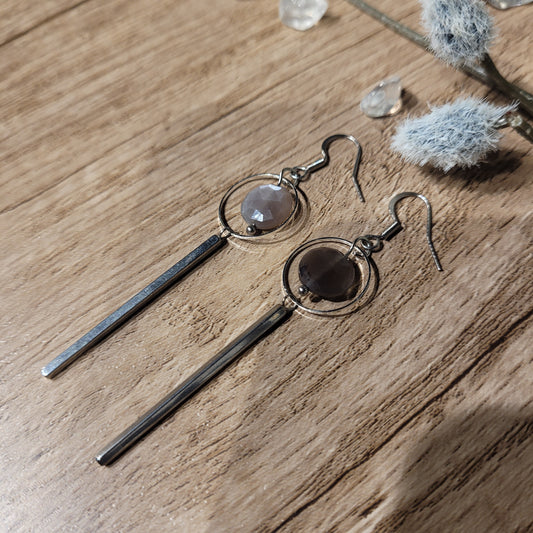 Chocolate Moonstone Earrings