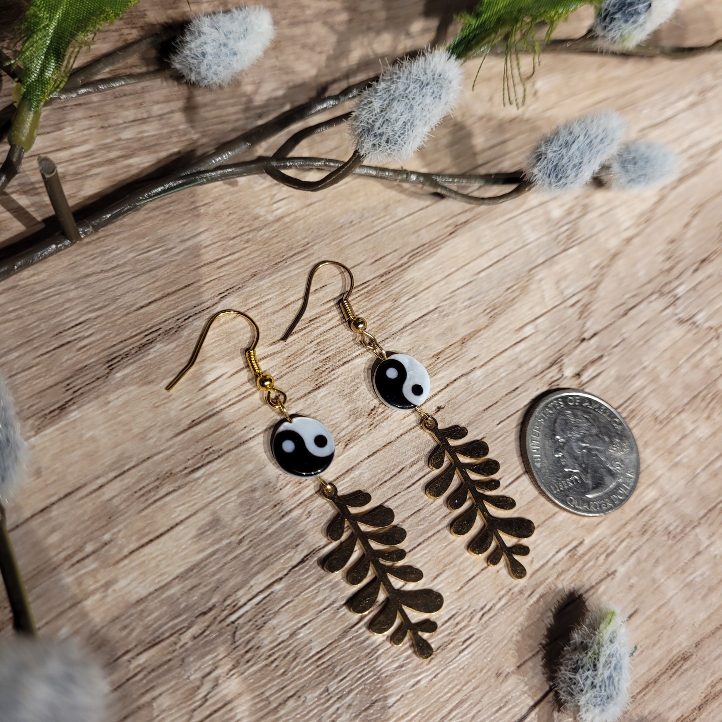 Ying Yang Shell Earrings