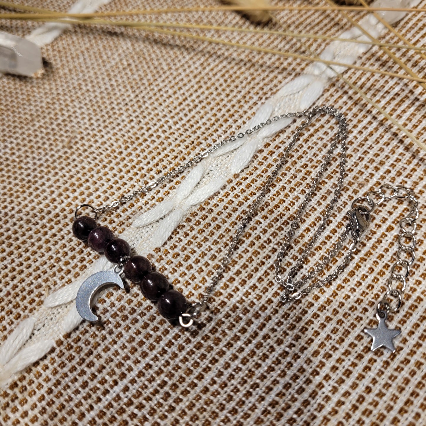 Garnet Moon Necklace