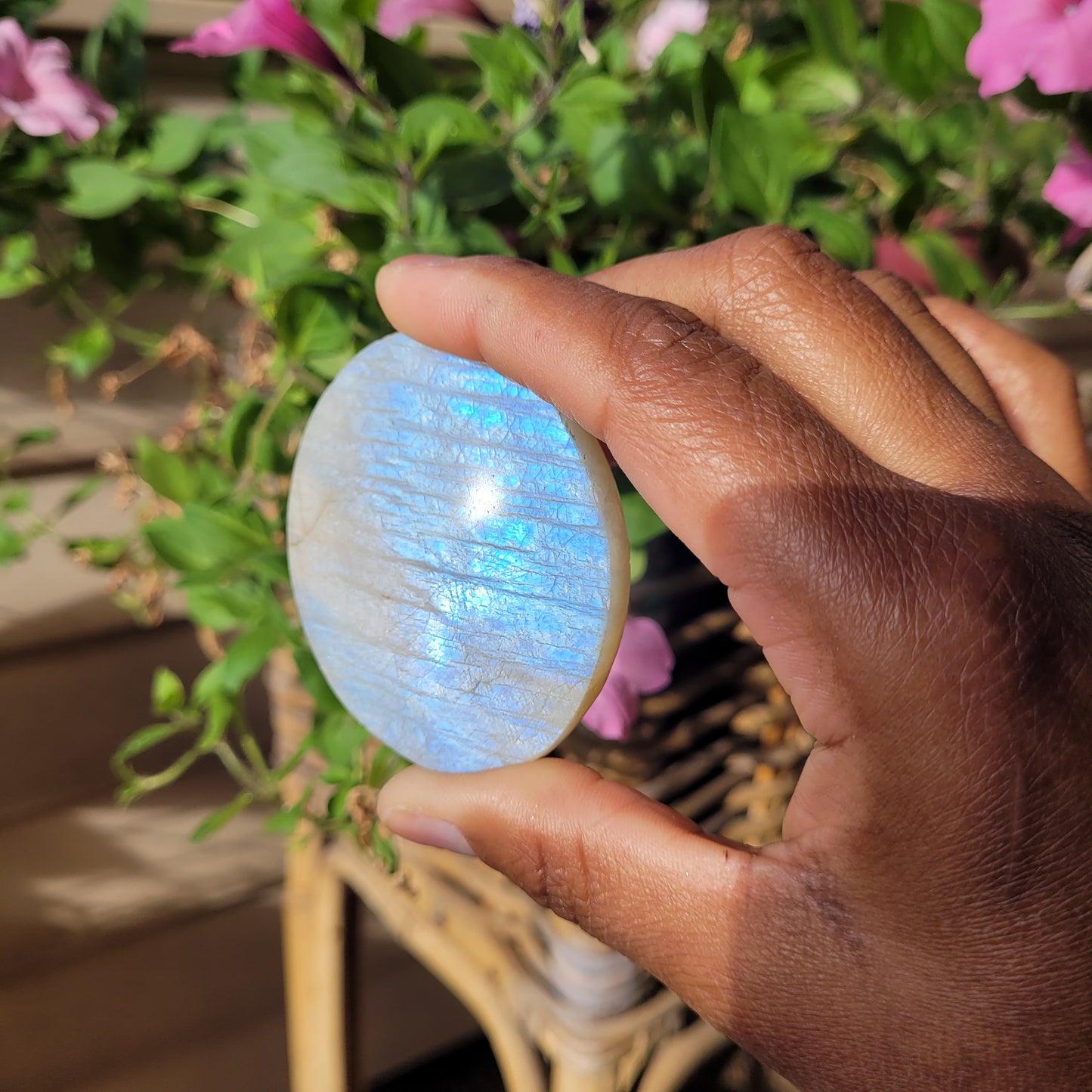 Rainbow Moonstone Palmstone