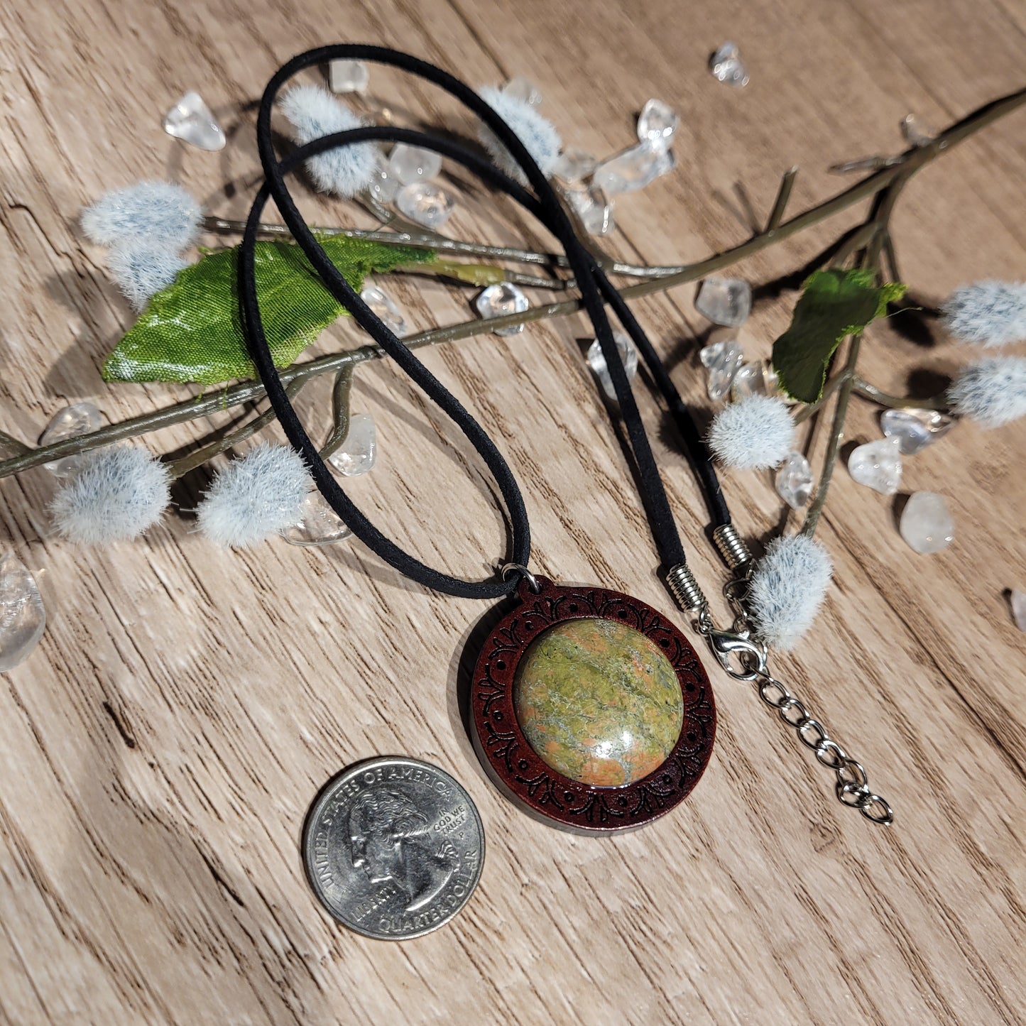 Unakite Wood Necklace