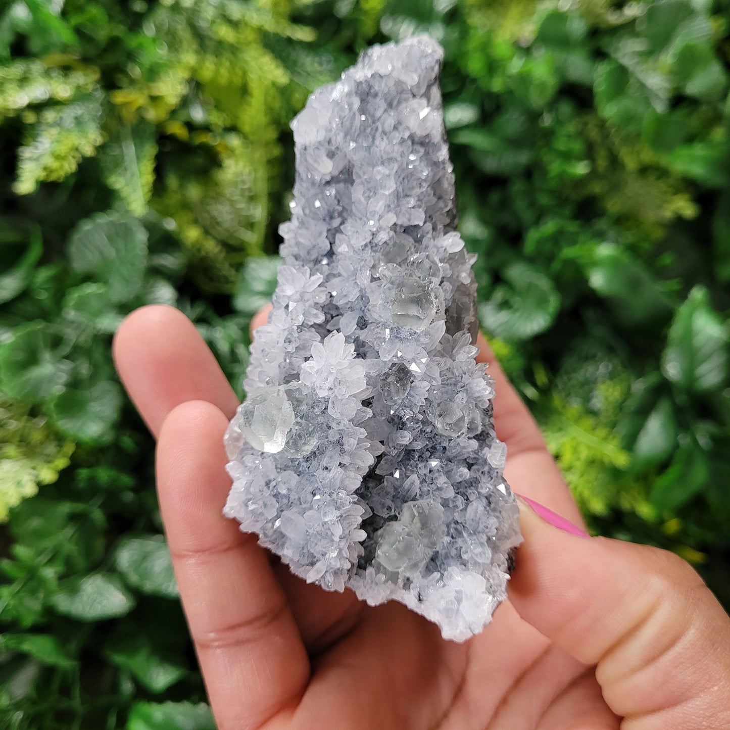 Quartz Fluorite Calcite Black Chalcedony Cluster
