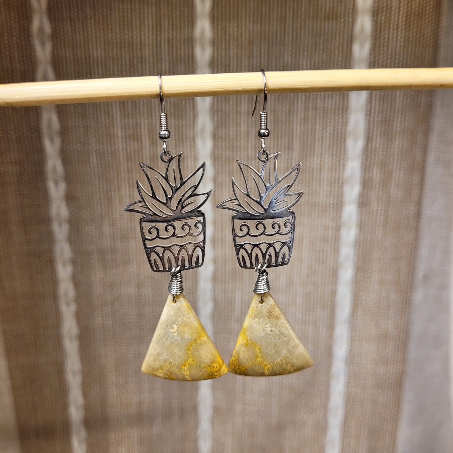 Fossil Coral Earrings