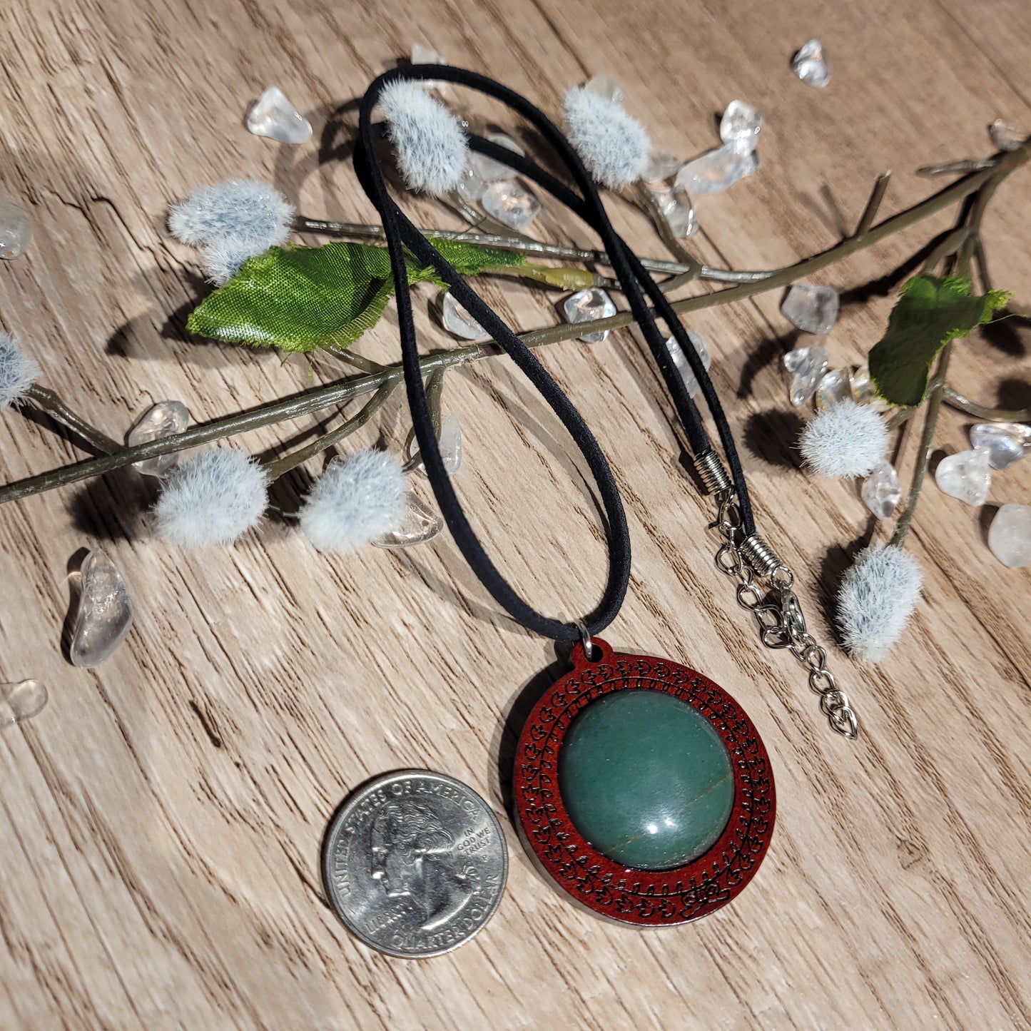 Green Aventurine Wood Necklace