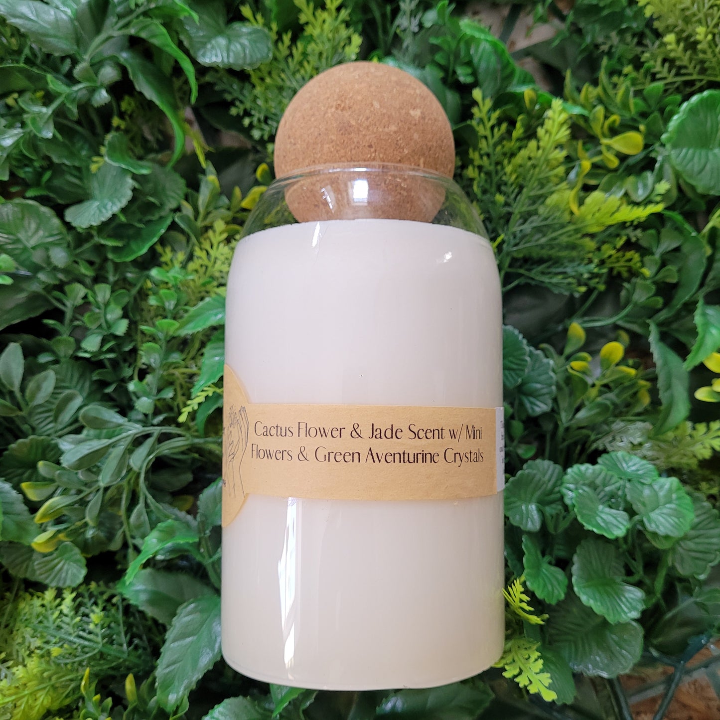 Cactus Flower and Jade Candle