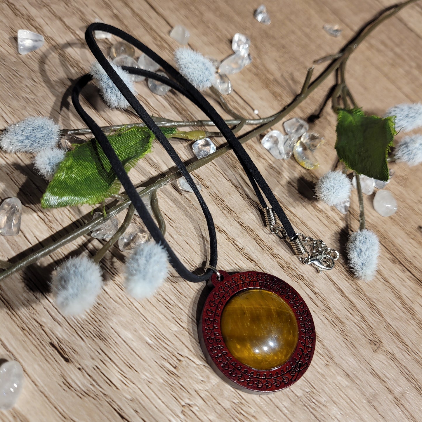 Tigers Eye Wood Necklace